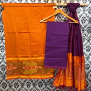 Pochampally Ikkat Silk Mix Unstitched Ethnic Dress Materials -CKSMDM00018