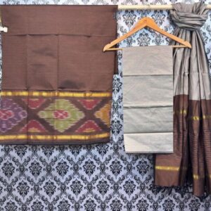 Pochampally Ikkat Silk Mix Unstitched Ethnic Dress Materials -CKSMDM00019