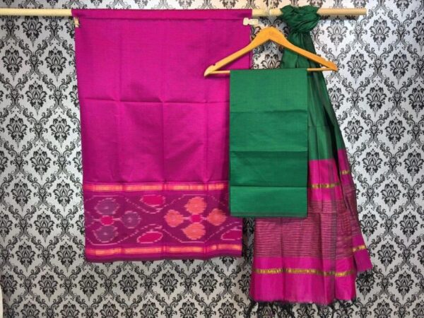 Pochampally Ikkat Silk Mix Unstitched Ethnic Dress Materials -CKSMDM00033