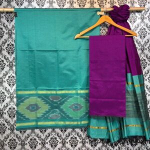 Pochampally Ikkat Silk Mix Unstitched Ethnic Dress Materials -CKSMDM00035