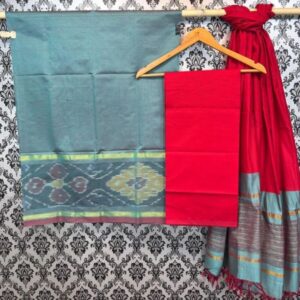 Pochampally Ikkat Silk Mix Unstitched Ethnic Dress Materials -CKSMDM00044
