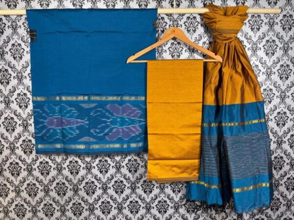 Pochampally Ikkat Silk Mix Unstitched Ethnic Dress Materials -CKSMDM00058