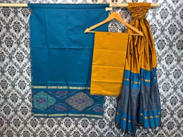 Pochampally Ikkat Silk Mix Unstitched Ethnic Dress Materials -CKSMDM0006
