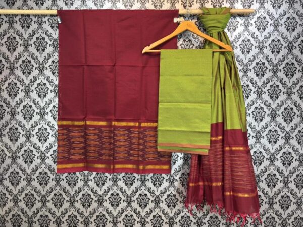 Pochampally Ikkat Silk Mix Unstitched Ethnic Dress Materials -CKSMDM00061
