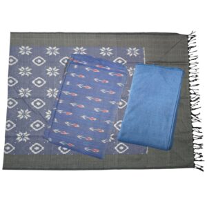 Pochampally Double Ikkat Cotton Dress Materials Unstitched Ethnic Suits - DIDM0001