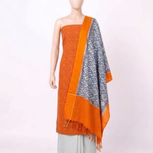 Pochampally Double Ikkat Cotton Dress Materials Unstitched Ethnic Suits - DIDM00010