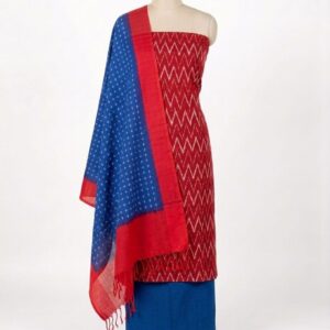 Pochampally Double Ikkat Cotton Dress Materials Unstitched Ethnic Suits - DIDM00013