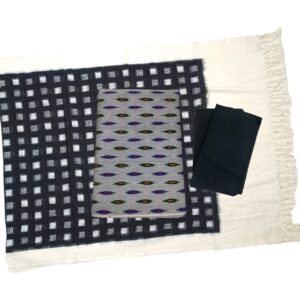 Pochampally Double Ikkat Cotton Dress Materials Unstitched Ethnic Suits - DIDM00015
