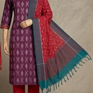Pochampally Double Ikkat Cotton Dress Materials Unstitched Ethnic Suits - DIDM0002