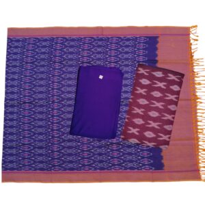 Pochampally Double Ikkat Cotton Dress Materials Unstitched Ethnic Suits - DIDM00022