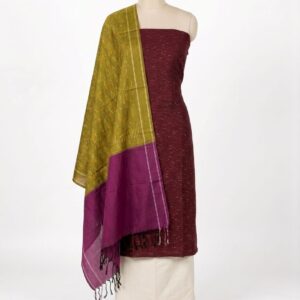 Pochampally Double Ikkat Cotton Dress Materials Unstitched Ethnic Suits - DIDM00023