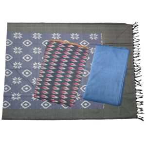 Pochampally Double Ikkat Cotton Dress Materials Unstitched Ethnic Suits - DIDM00025