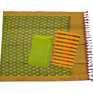 Pochampally Double Ikkat Cotton Dress Materials Unstitched Ethnic Suits - DIDM0003