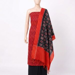 Pochampally Double Ikkat Cotton Dress Materials Unstitched Ethnic Suits - DIDM00030