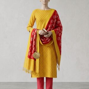 Pochampally Double Ikkat Cotton Dress Materials Unstitched Ethnic Suits - DIDM00031