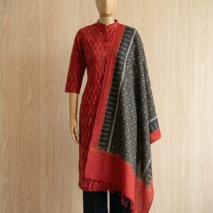 Pochampally Double Ikkat Cotton Dress Materials Unstitched Ethnic Suits - DIDM00032