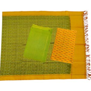Pochampally Double Ikkat Cotton Dress Materials Unstitched Ethnic Suits - DIDM00034