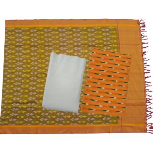 Pochampally Double Ikkat Cotton Dress Materials Unstitched Ethnic Suits - DIDM00042