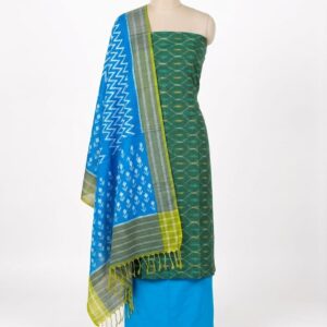 Pochampally Double Ikkat Cotton Dress Materials Unstitched Ethnic Suits - DIDM00043