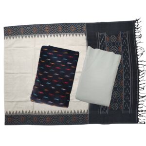 Pochampally Double Ikkat Cotton Dress Materials Unstitched Ethnic Suits - DIDM00044