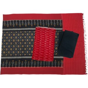Pochampally Double Ikkat Cotton Dress Materials Unstitched Ethnic Suits - DIDM00048