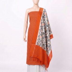 Pochampally Double Ikkat Cotton Dress Materials Unstitched Ethnic Suits - DIDM00055