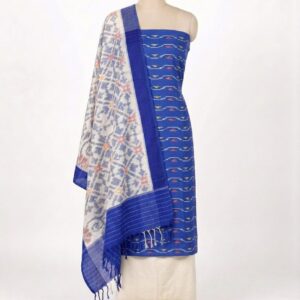 Pochampally Double Ikkat Cotton Dress Materials Unstitched Ethnic Suits - DIDM00059