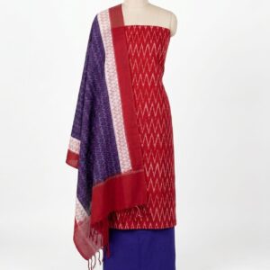 Pochampally Double Ikkat Cotton Dress Materials Unstitched Ethnic Suits - DIDM00060