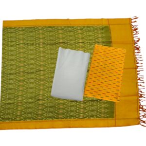 Pochampally Double Ikkat Cotton Dress Materials Unstitched Ethnic Suits - DIDM0008