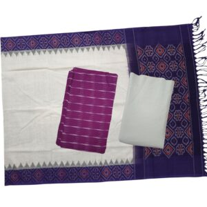 Pochampally Double Ikkat Cotton Dress Materials Unstitched Ethnic Suits - DIDM0009