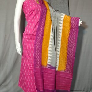 Pochampally Double ikkat dress materials, double Ikkat cotton suits, double ikkat salwar suit sets