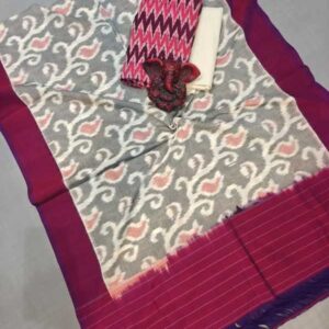Pochampally Double ikkat dress materials, double Ikkat cotton suits, double ikkat salwar suit sets