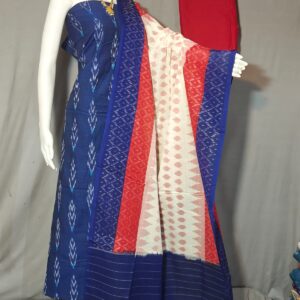 Pochampally Double ikkat dress materials, double Ikkat cotton suits, double ikkat salwar suit sets