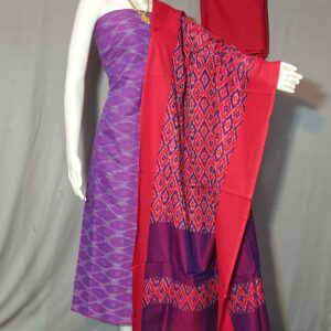 Pochampally Double ikkat dress materials, double Ikkat cotton suits, double ikkat salwar suit sets