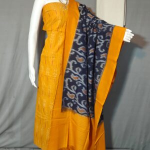 Pochampally Double ikkat dress materials, double Ikkat cotton suits, double ikkat salwar suit sets