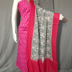 Pochampally Double ikkat dress materials, double Ikkat cotton suits, double ikkat salwar suit sets