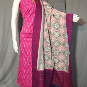 Pochampally Double ikkat dress materials, double Ikkat cotton suits, double ikkat salwar suit sets