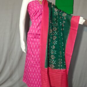 Pochampally Double ikkat dress materials, double Ikkat cotton suits, double ikkat salwar suit sets