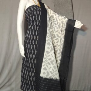Pochampally Double ikkat dress materials, double Ikkat cotton suits, double ikkat salwar suit sets