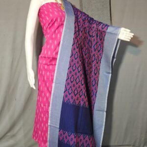 Pochampally Double ikkat dress materials, double Ikkat cotton suits, double ikkat salwar suit sets