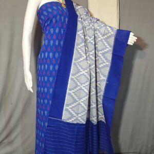 Pochampally Double ikkat dress materials, double Ikkat cotton suits, double ikkat salwar suit sets