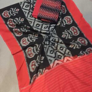 Pochampally Double ikkat dress materials, double Ikkat cotton suits, double ikkat salwar suit sets