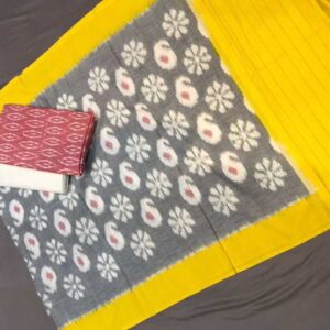 Pochampally Double ikkat dress materials, double Ikkat cotton suits, double ikkat salwar suit sets