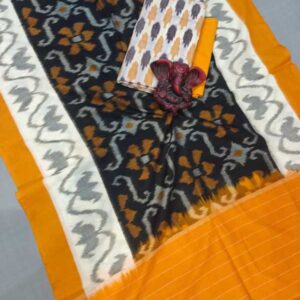 Pochampally Double ikkat dress materials, double Ikkat cotton suits, double ikkat salwar suit sets