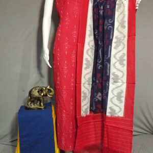 Pochampally Double ikkat dress materials, double Ikkat cotton suits, double ikkat salwar suit sets