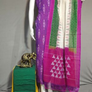 Pochampally Double ikkat dress materials, double Ikkat cotton suits, double ikkat salwar suit sets
