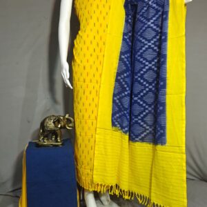 Pochampally Double ikkat dress materials, double Ikkat cotton suits, double ikkat salwar suit sets