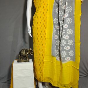 Pochampally Double ikkat dress materials, double Ikkat cotton suits, double ikkat salwar suit sets