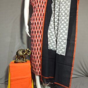 Pochampally Double ikkat dress materials, double Ikkat cotton suits, double ikkat salwar suit sets