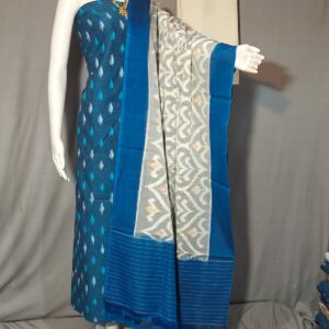 Pochampally Double ikkat dress materials, double Ikkat cotton suits, double ikkat salwar suit sets